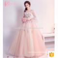 Korean ladies two piece floral chiffon sequence evening dresses party wear gowns for ladies